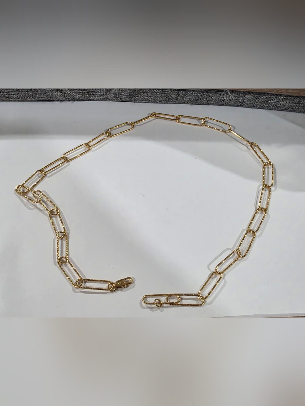 Gold-toned Paperclip Chain Necklace - New With NO TAG